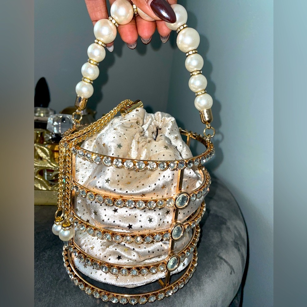 Rhinestone glam evening bag. NWOT